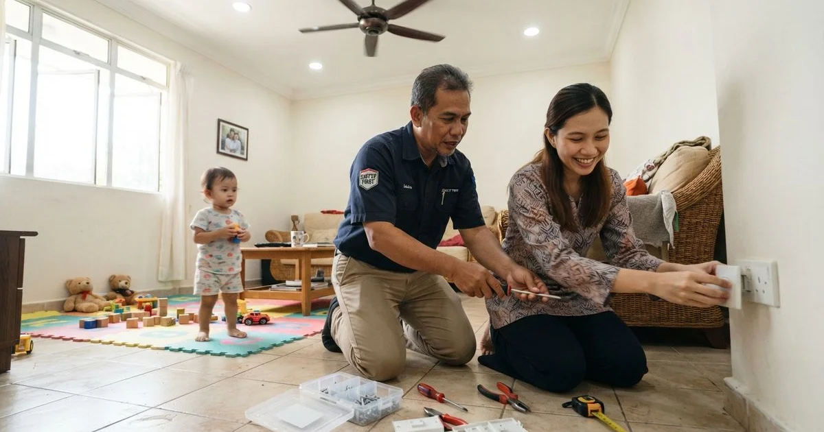 Childproofing electrical sockets and wiring at home